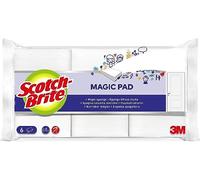 Scotch-Brite Éponge magique efface tache, 6 par lot - Élimine les taches et les saletés tenaces sans produits chimiques, Blanc
