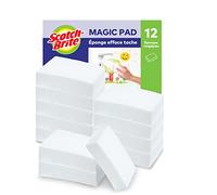 Scotch-Brite Éponge Magique en Melamine de Nettoyage, 12 par lot - Gomme Magique Pour Éliminer les Taches et les Saletés Tenaces sans Produits Chimiques, Blanc - Efface Tache