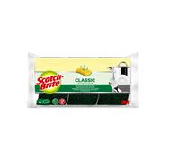 Scotch-Brite Classic Éponge à Récurer en Cellulose Non Rayante - 6 Pièces - Tampon à Récurer Très Absorbant Indiqué pour Les Tâches de Nettoyage Quotidiennes, Vert - Classic