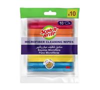 Scotch-Brite Lot de 10 Serviettes en Microfibre de Nettoyage de Base, Couleurs Assorties, 31 cm x 29 cm, Lot de 10