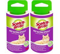 Scotch-Brite Pet Extra Sticky Recharge pour Rouleau Super Adhésif pour Poils d'animaux, 48 Feuilles, Blanc (Lot de 2)