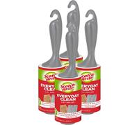 Scotch-Brite Rouleau Anti-Peluches, Brosse Adhésive - 4 Rouleaux 56 Feuilles par Rouleau - Efficace sur Les Poils d'animaux, Vêtements, Meubles et Plus Encore