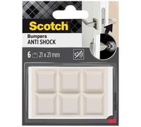 SCOTCH - Butée adhésive - Patin antichoc - Anti-bruit - Carré - 21 x 21 mm - Blanc - Lot de 6