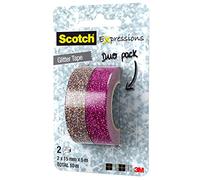 Scotch C514-2PACK Expression Pack duo Ruban pailleté Rose
