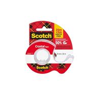 Scotch Crystal Ruban Adhésif sur Dévidoir, 1 Roul.19mm x 25m + 5m GRATUITS | Ruban Adhésif Multi-Usages Transparent, Brillant pour une Adhérence Forte Permanente; pour Emballer, Fermer et Réparer