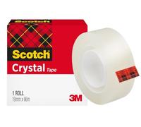 Scotch Crystal Ruban Adhésif Transparent, 1 Rouleau, 19 mm x 66 m - Ruban Transparent Polyvalent pour l’École, la Maison et le Bureau