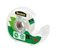 SCOTCH Dévidoir à main transparent en plastique recyclé 90% avec rouleau Magic recyclé