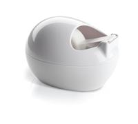 Scotch Distributeur de ruban adhésif de bureau en forme de galet C36 Karim Rashid blanc avec ruban adhésif de bureau invisible Magic, transparent, 19 mm x 7,5 m