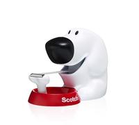 Scotch Distributeur ruban adhésif bureau C31 en forme de chien blanc avec ruban Magic 19 mm x 7,5 m
