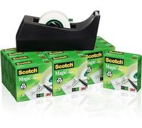 Scotch Dévidoir de Bureau C38, Noir + Magic Tape, 12 Rouleaux, 19 mm x 33 m
