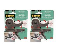 Scotch Dévidoir de Ruban Clip&Twist C19, Gris, Rechargeable + 1 Rouleau de Ruban invisible Scotch Magic, 19 mm x 8,89 m - Idéal pour le Bureau et la Maison (Lot de 2)