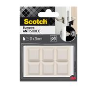 SCOTCH - Butée adhésive - Patin antichoc - Anti-bruit - Carré - 21 x 21 mm - Blanc - Lot de 6