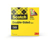 Scotch Double Face Ruban Adhésif, 1 Rouleau, 12 mm x 33 m | Ruban Double Face Transparent Longue Durée pour Photos, Affiches, Loisirs Créatifs, Réparations ; Fort, Sans Danger d'Abîmer
