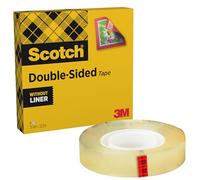 Scotch Double Face Ruban Adhésif, 1 Rouleau, 19 mm x 33 m | Ruban Double Face Transparent Longue Durée pour Photos, Affiches, Loisirs Créatifs, Réparations ; Fort, Sans Danger d'Abîmer