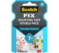 Scotch Double Sided Tape, Transparent Mounting Tape, 19mm x 1.5m, For Indoor Use