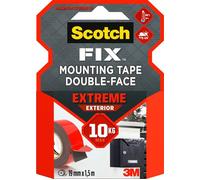 Scotch-Fix Ruban Adhésif Double Face De Fixation Extrême Pour Extérieur, 19 Mm X 1,5 M - Pour Un Usage Extérieur Extrême, Avec L