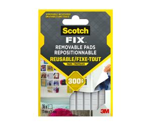 Scotch® Fixe-tout repositionnable 36 pastilles grises 11 x 15 mm