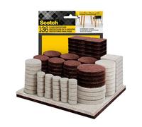 Scotch Lot de 136 Patins en Feutre de Couleurs Assorties, Patins en Feutre pour protéger Les planchers en Bois Dur, Tailles Assorties