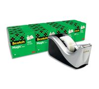 SCOTCH Lot de 16 rouleaux de ruban Magic invisible 19 mm x 33 m avec 1 dévidoir C60