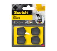 Scotch® Lot de 4 patins enveloppants en caoutchouc noir - Ø 22 mm