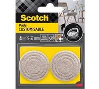 Scotch Patin feutre rond Ø 37 mm beige – Lot de 4
