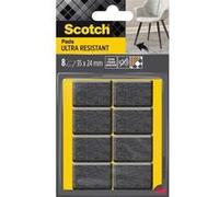 SCOTCH Lot de 8 patins feutre adhésif, SCOTCH, 35 x 24 mm, gris Gris G