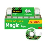Magic Tape & Refillable Dispenser, 3/4" x 650", Clear, 6/Pack
