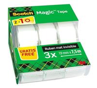 3M Ruban adhésif Magic Caddy Pack 2 rouleaux + 1 GRATUIT 19 mm x 7,5 m + dévidoir manuel x2 morceau