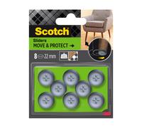 Scotch – Patins glisseurs adhésifs Move & Protect – alvéolé Ø 22 mm – Lot de 8, gris