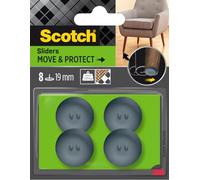 SCOTCH Lot de 8 patins adhésifs alvéolé eur, SCOTCH, diam.19 mm, gris Gris G