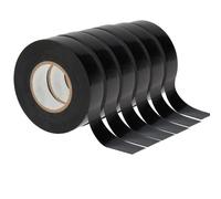 Scotch Noir Ruban électrique, 6 Pièces Electricien, 16 mm * 20 m Ruban D'isolation électrique pour Les Projets De Câblage Et Les Réparations (Noir)