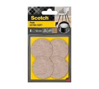Scotch – Patin glisseur adhésif feutre laine extra soft Ø 50 mm beige – Lot de 4