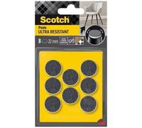 SCOTCH - Patin feutre - Adhésif - Ultra-résistant - Ø 22 mm - Gris - Lot de 8