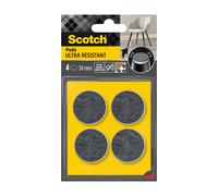 Scotch Patin feutre bi-matière adhésif arrondi Ultra-résistant Ø 34 mm Lot de 4 Gris/Blanc