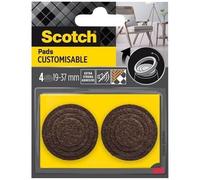 Scotch – Patins feutre customisables prédécoupés – 37/31/25/19 mm – Lot de 4 – Marron