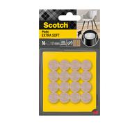 Scotch Patin glisseur Extra Soft – feutre laine adhésif rond Ø17 mm Beige, lot de 16