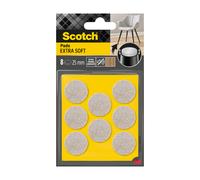 Scotch Patin glisseur adhésif en feutre laine extra soft rond Ø 25 mm beige lot de 8
