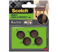 SCOTCH - Patin glisseur - À clouer - Plastique à alvéoles - Ø 19 mm - Marron - Lot de 4