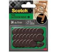 SCOTCH - Patin glisseur - À clouer - Plastique marron - Ø 19 mm - Lot de 24