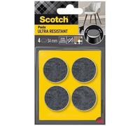 Scotch Patin feutre bi-matière adhésif arrondi Ultra-résistant Ø 34 mm Lot de 4 Gris/Blanc