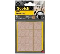 SCOTCH - Patin glisseur - Adhésif - Feutre laine - Extra soft - Carré - 24 x 22 mm - Beige - Lot de 12