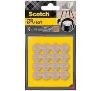 SCOTCH - Patin glisseur - Adhésif - Feutre laine - Extra soft - Rond - Ø 17 mm - Beige - Lot de 16