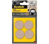Lot de 4 patins feutre en laine adhésif, SCOTCH, diam. 35 mm, beige