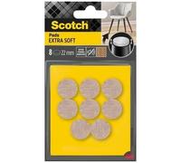 Scotch - Patin glisseur - Adhésif feutre laine extra soft - Rond Ø 22 mm - Beige - Lot de 8
