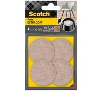 Scotch – Patin glisseur adhésif feutre laine extra soft Ø 50 mm beige – Lot de 4