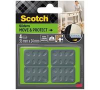 SCOTCH - Patin glisseur - Adhésif - Rectangulaire à alvéoles - 35 x 24 mm - Gris - Lot de 4