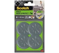 SCOTCH - Patin glisseur - Adhésif - Rond à alvéoles - Ø 40 mm - Gris - Lot de 4