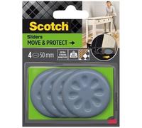 SCOTCH - Patin glisseur - Adhésif - Rond à alvéoles - Ø 50 mm - Gris - Lot de 4