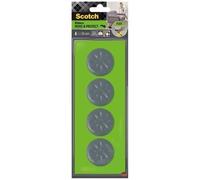 Scotch Patins Glisseurs Move & Protect Flex, Adhésifs, 50 mm, 4 Pièces, Gris - Patins Glisseurs pour Tapis et Meubles, Réutilisables et Robustes, Protection et Réduction du Bruit, 400kg
