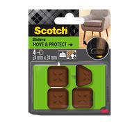 Scotch®Patin glisseur alvéolé à clouer Marron 24 x 24mm